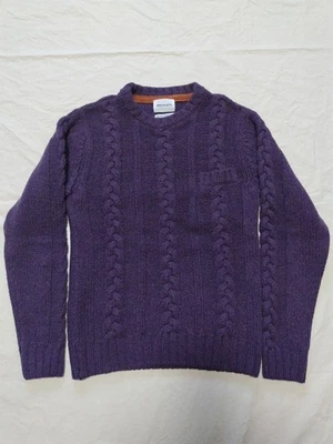 NORSE PROJECTS Cable Knit Sweater Size S Purple Wool Long Sleeve - Image 1 of 4