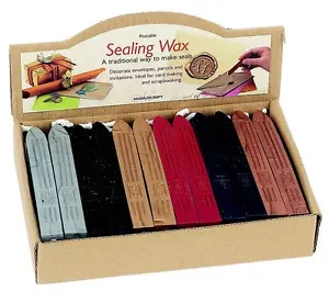 MANUSCRIPT QUALITY SEALING WAX STICKS WITH WICK FOR POSTABLE LETTER SEAL CANDLE - Picture 1 of 4