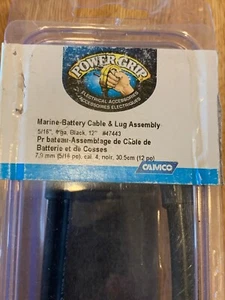Camco 47443 Black 5/16" Stud12” Long 4ga Marine Battery Cable & Lug Assembly - Picture 1 of 10