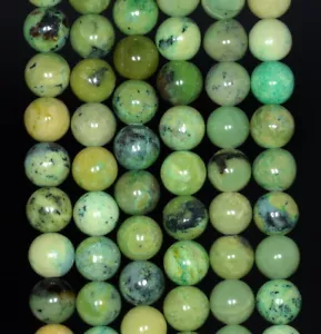 "CUENTAS SUELTAS REDONDAS REDONDAS DE PIEDRA PRECIOSA CRISOPRASA VERDE DE 8 MM 15,5" - Imagen 1 de 4