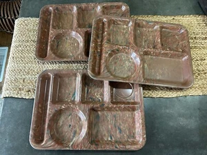 Menge 3 Texas Ware 146 Geteilt Mittagessen Tablett Melamin Konfetti 10x14" Cafeteria - Bild 1 von 3