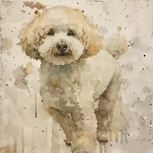 PODELHUND Top Qualität Kunstdruck verfügbar. 8X10"" oder 11X17"" WEISSER HAUSTIER WELPE - Bild 1 von 1
