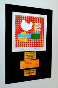 WOODSTOCK signed BLOTTER ART, Original TICKET, COA, Frame, Wavy Gravy AUTOGRAPH - Bild 1 von 10