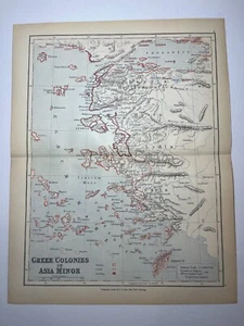 SALE! Greek Colonies in Asia Minor Map 1902 Ancient Geography Atlas SEE DESCRIP - Picture 1 of 2
