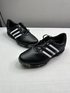 New Adidas Mens Tour 360 X Golf Shoes Black White Lace Up Low Top Spikes Sz 7.5 - Picture 1 of 8