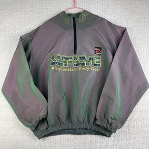 VTG USA MADE Surf Style Windbreaker Jacket Men Reflective Pullover 1/4 Zip (read - Picture 1 of 18