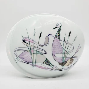 Hutschenreuther Porzellan Vase OOAK signiert von Edith Bosshart Gans mit goldenem Ei - Bild 1 von 19