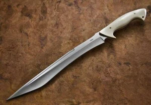 HERMOSO CUCHILLO DE CAZA PERSONALIZADO HECHO A MANO DE ACERO AL CARBONO DE 17"" CON FUNDA - Imagen 1 de 1