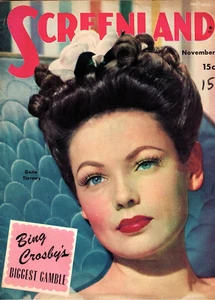SCREENLAND  Nov of 1944 with Photo Cover of GENE TIERNEY in VG/ Fine Cond - Picture 1 of 2