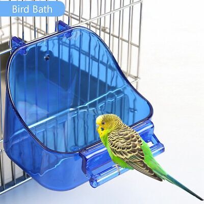 Plastic Pet Shower Parrot Bathtub Birdbath Bird Bath Cage Bathing Box • 8.51€