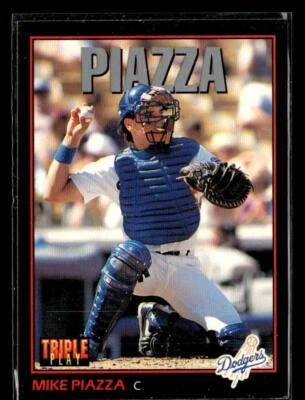 1993 Triple Play #55 Mike Piazza Card Los Angeles Dodgers - Image 1 of 2