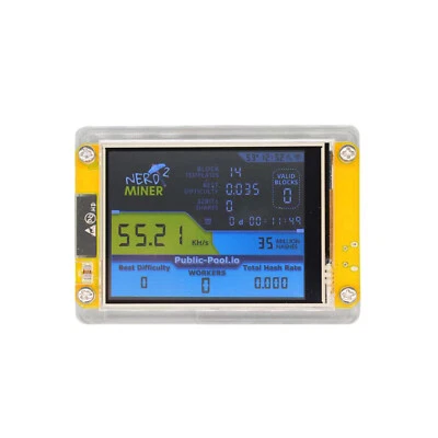 NerdMiner V2 2.8 inch 55K Hashrate Solo Mode Lottery Machine Nerd BTC Miner