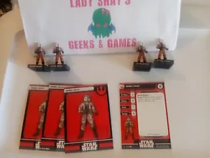 Star Wars Miniatures ALLIANCE AND EMPIRE 4 Rebel Pilots 20/60 - Picture 1 of 2
