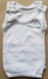 New 3 white vests for 0-6 month armless and open bottom ex shop unbranded - Picture 1 of 1