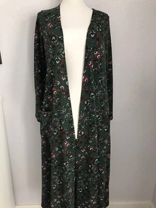 LulaRoe Sarah Cardigan Small NWT Green Teal Burgundy Floral Paisley - Picture 1 of 4