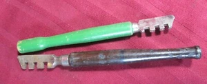 2 VINTAGE GLASS CUTTING TOOLS ONE IS A DIAMANTOR GERMAN WOOD HANDLE - Picture 1 of 3