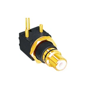 BNC/RCA Female L-type Coax Adapter for Coaxial Connector Pure-Copper Gold-Plated - Zdjęcie 1 z 11