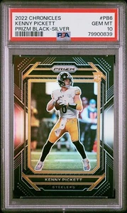 Kenny Pickett RC Rookie 2022 Chronicles Prizm Black Silver Prizm PSA 10 - Picture 1 of 2