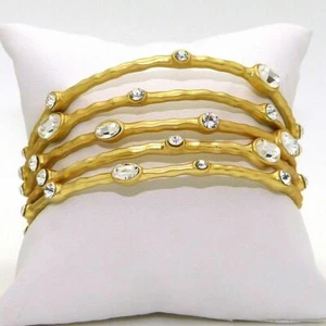 Armreif 5er Set in Gold mit klaren Steinen Ipp Designer inspiriert - Bild 1 von 4