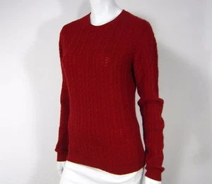 Kenar Vintage 100% Cashmere Cabled Crew Neck Sweater Size L Large Red - Picture 1 of 10
