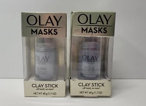 Olay Masks Glow Boost White Charcoal & Pore Detox Black Charcoal 2-PACK (1.7)NEW - Picture 1 of 6
