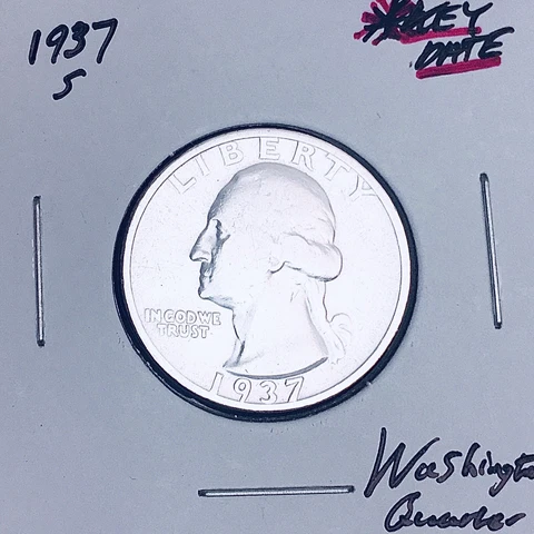 1937-S  SAN FRANCISCO  MINT  KEY DATE!  U.S. WASHINGTON QUARTER Cover