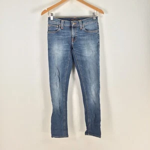 Nudie jeans womens size 25 tight long john worn shade blue skinny denim 083255 - Picture 1 of 13