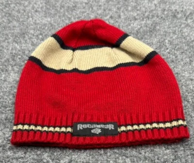De colección Rocawear Gorro Rojo Negro Tostado Gorra Tejida Y2K Streetwear Acrílico OS Foto 1 de 4