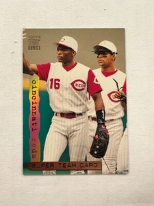 1994 Topps Stadium Club Super Team Card Cincinnati Reds #3 de 28 Larkin Sanders - Imagen 1 de 1