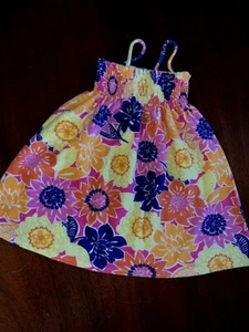 NWT 4T Garnet Hill Smocked Vibrant Dress Floral Pattern - Picture 1 of 3