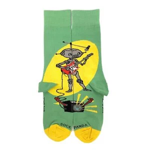 Guitar Playing Musical Robot Socks from the Sock Panda (Adult Small) - Picture 1 of 4