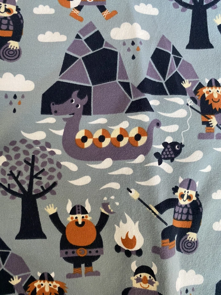 1 Yard Imported Vikings Fabric Washed Piece 47x58 Inches - Image 1 of 1