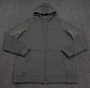 Under Armour Hombres Cold Gear Cremallera Completa Sudadera con Capucha Chaqueta Mediana Suelta Verde Oscuro - Imagen 1 de 8