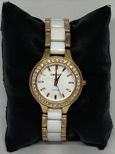 DKNY NY-8141 Womens Two Tone Bracelet Analog White Dial Quartz Wrist Watch MP684 - Picture 1 of 12