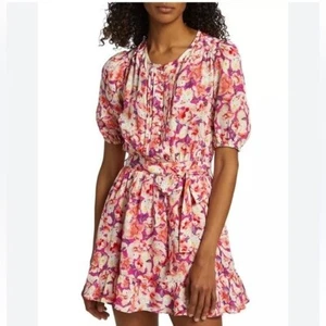 ba&sh Diamond Belted Floral Minidress Size XS NWOT - Picture 1 of 16