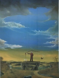 Michael Höher Grabado Offset Litografía 31/150 Firmado a Mano Surrealista - Imagen 1 de 1