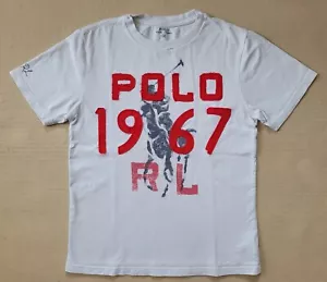 Polo Ralph Lauren Boys Tshirt White Polo 1967 Short Sleeve Size Medium - Picture 1 of 11