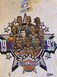 Vintage SALEM 1993 NBA All Star Game T-shirt Short Sleeve Tee XL RARE MJ Fab 5 - Picture 1 of 8