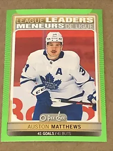 ML 2020-21 O Pee Chee Frontera Verde Neón 10/50 Líderes de Liga Auston Matthews - Imagen 1 de 7