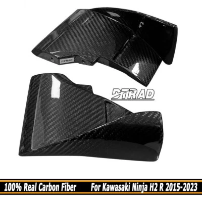 Carbon Fiber Lower Winglets Fit Kawasaki Ninja H2 R 2015-2023 Air Deflectors - Image 1 of 4