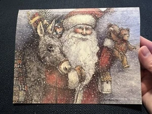 Lang Vintage Christmas Cards Saint Nick Santa Claus Donkey Sherri Buck Baldwin - Picture 1 of 9