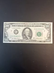 Lightly Circulated Small Head $100 bill (One Hundred Dollar Bill) - Series 1977 - Picture 1 of 2