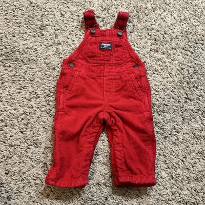 Mono Vestbak Vintage OSHKOSH BGOSH Rojo Pana 6 Meses Foto 1 de 4