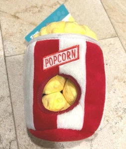 ZippyPaws Burrow Popcorn Bucket Squeaker Plush Dog Puppy Toy - Picture 1 of 6