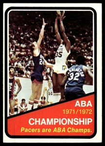 1972-73 Topps #247 ABA Champs: Indiana Pacers VG-VGEX (crease) - Picture 1 of 2