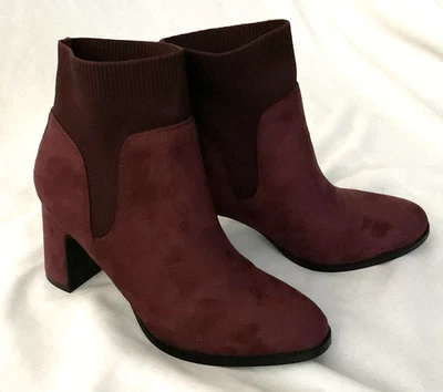 Botines de tacón White Mountain para mujer talla 10M, tela borgoña Foto 1 de 4