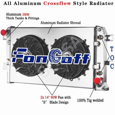 2 Row Radiator Shroud Fan For 01-05,03 Chevy Silverado/GMC Sierra 2500 3500 6.6L - Image 1 of 4