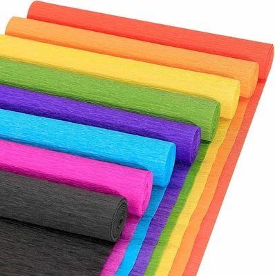 8 Rollos Serpentinas Papel Crepé 25 x 250cm 8 Colores Rollo Papel Crepé Decorativo Cr Foto 1 de 4