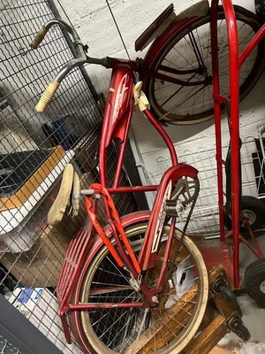 Columbia Thunderbolt 大约 20 世纪 60 年代自行车红色复古 24 英寸轮胎  — 第 1/4 张图片