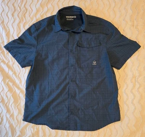 Camisa de Conductor WOLVERINE Adulto Grande Tinta Azul Abotonada Manga Corta Ventilada - Imagen 1 de 3